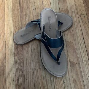 Timberland Brown Footbed Sandals with Black Straps